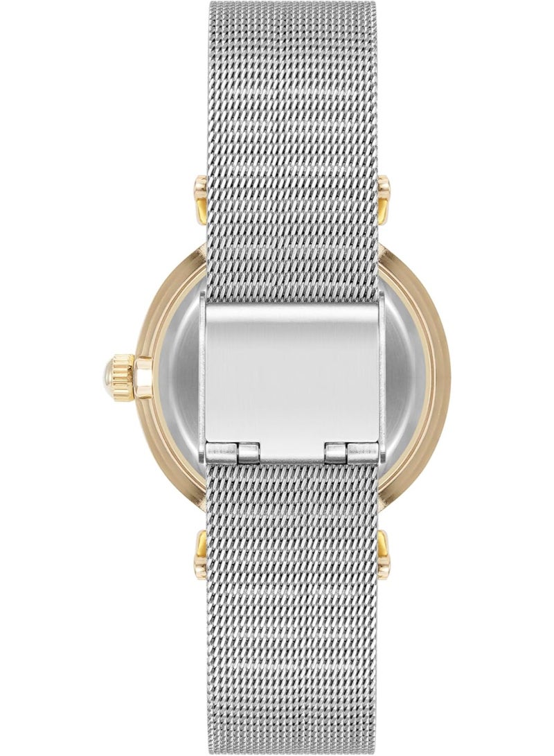 ANNE KLEIN ساعة آن كلاين النسائية بحزام شبكي مزين باللمعان - Image 3