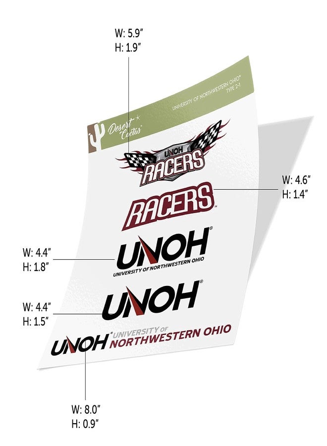 Desert Cactus University of Northwestern Ohio Sticker Northwestern Ohio Racers Vinyl Decal Laptop Water Bottle Car Scrapbook Sheet (Type 2) - Image 3