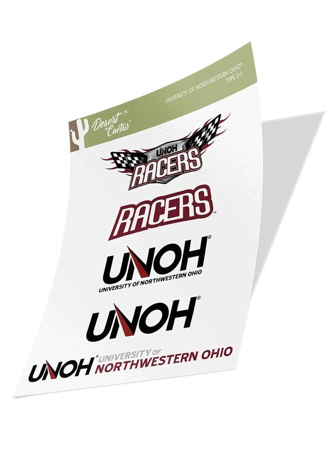 Desert Cactus University of Northwestern Ohio Sticker Northwestern Ohio Racers Vinyl Decal Laptop Water Bottle Car Scrapbook Sheet (Type 2) - Image 1