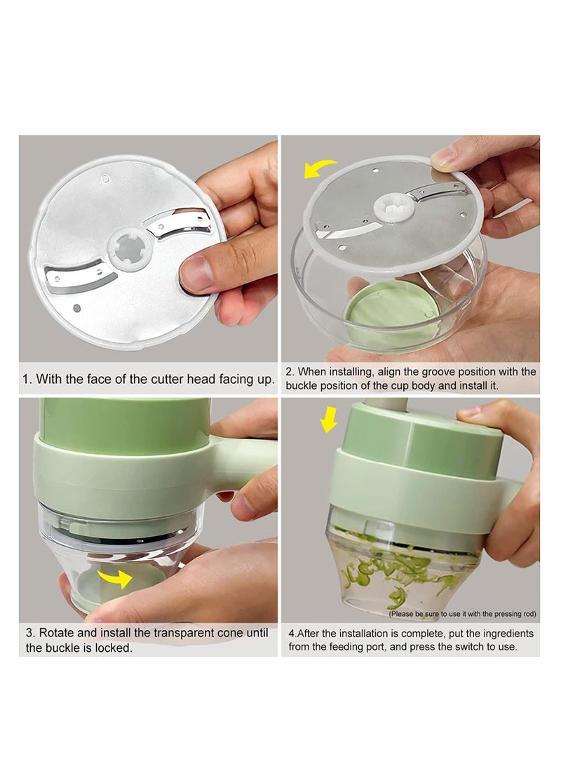 ELTRAZONE 4 in 1 Handheld Electric Vegetable Cutter Set  - Image 3