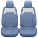 Aierxuan Front Seat Covers for Women Waterproof Leather with Bling Diamond Universal Fit for Accord Kia Corolla Camry Ford Escape Buick Encore Cadillac CTS CT6 SRX2PCS Front Blue - Image 2