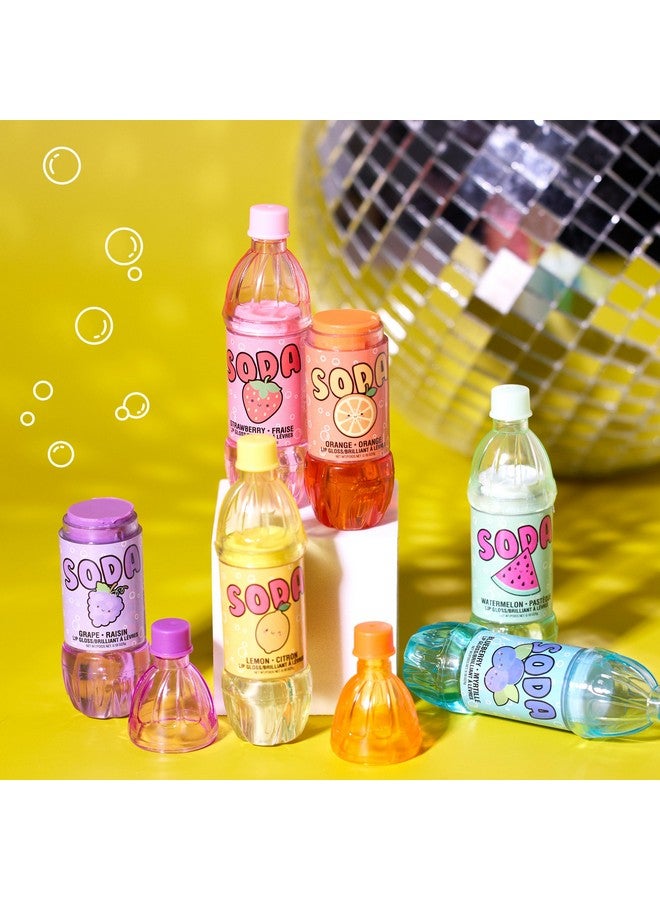 إكسبريشنز مجموعة ملمع شفاه صودا بوب من إكسبريشنز، 6 قطع - مجموعة ملمع شفاه بنكهة الفواكه المبتكرة، عبوة قيمة من ملمع شفاه لطيف على شكل زجاجة صودا، هدايا حفلات للفتيات المراهقات، ملمع شفاه غير سام للفتيات - Image 5