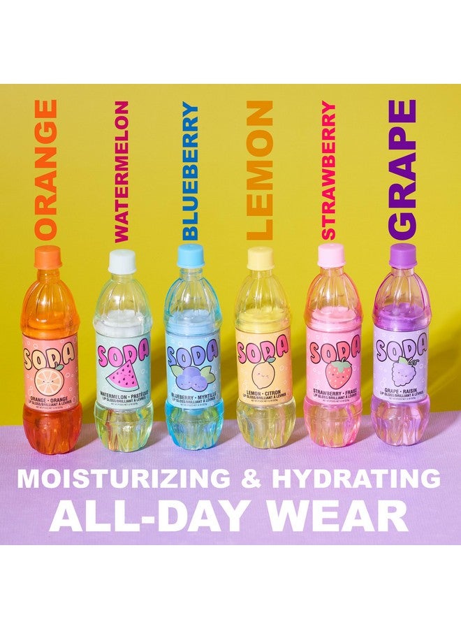 إكسبريشنز مجموعة ملمع شفاه صودا بوب من إكسبريشنز، 6 قطع - مجموعة ملمع شفاه بنكهة الفواكه المبتكرة، عبوة قيمة من ملمع شفاه لطيف على شكل زجاجة صودا، هدايا حفلات للفتيات المراهقات، ملمع شفاه غير سام للفتيات - Image 3