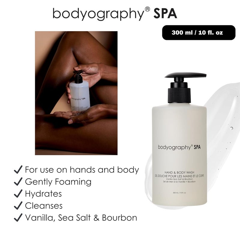 Bodyography Spa Hand Body Wash Vanilla Sea Salt Bourbon Fragrance 10 oz Luxurious Vegan Cleanser Bubble Bath Hydrating ParabenFree GlutenFree Daily Body Care - Image 3