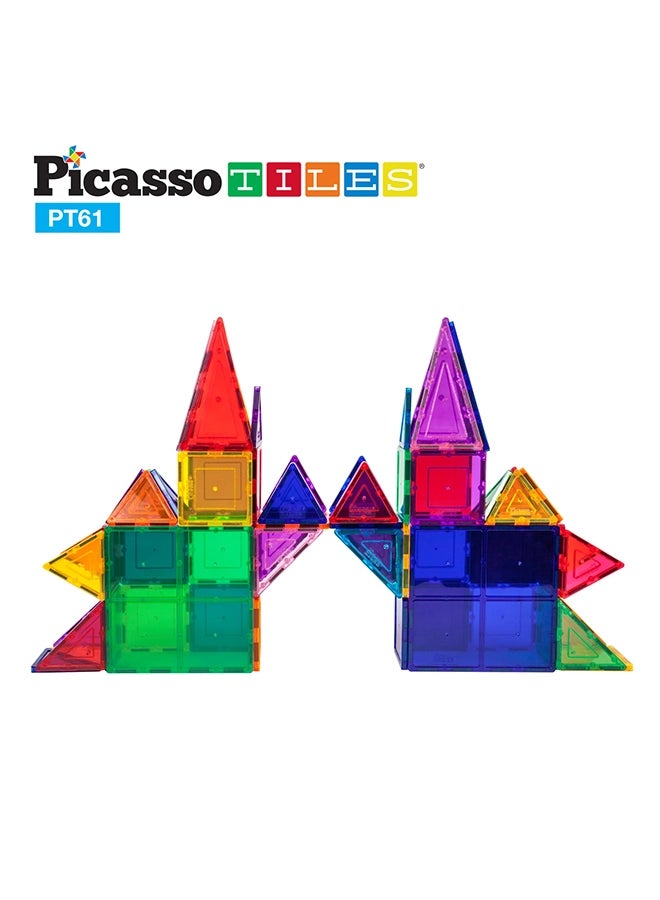 PicassoTiles Magnetic Building Tiles 61 Pieces STEM Educational Construction Toy for Kids 3 and above - Image 4