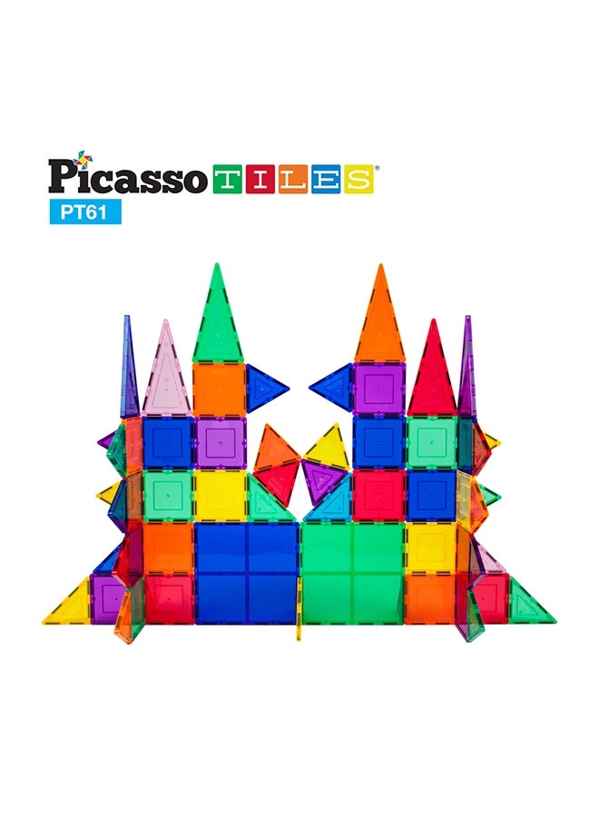 PicassoTiles Magnetic Building Tiles 61 Pieces STEM Educational Construction Toy for Kids 3 and above - Image 3