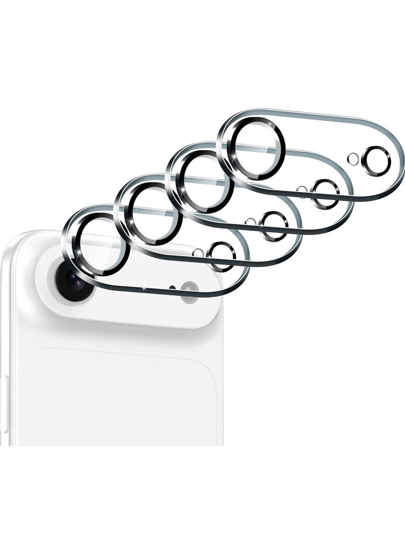 Rock Pow 4-Pack Camera Lens Protector for Phone 17 Air 6.6'' Screen Protector Tempered Glass[Case Friendly][New Rersion],for iPhone Scratch-Resistant,Clear+Black Circle - Image 1