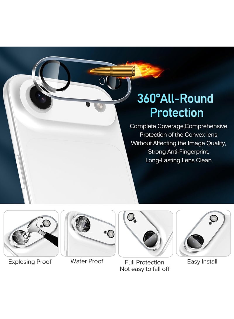 Rock Pow 4-Pack Camera Lens Protector for Phone 17 Air 6.6'' Screen Protector Tempered Glass[Case Friendly][New Rersion],for iPhone Scratch-Resistant,Clear+Black Circle - Image 3