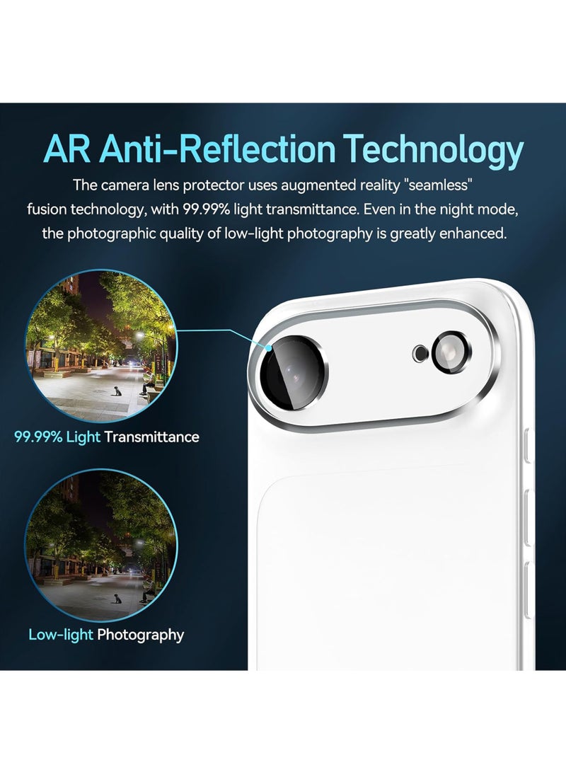 Rock Pow 4-Pack Camera Lens Protector for Phone 17 Air 6.6'' Screen Protector Tempered Glass[Case Friendly][New Rersion],for iPhone Scratch-Resistant,Clear+Black Circle - Image 4