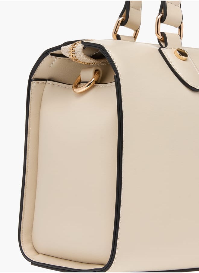 Celeste Solid Tote Bag with Handles and Zip Closure  - Image 5