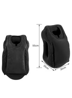 DUNISO Inflatable Travel Pillow，Avoid Neck and Shoulder Pain，Comfortably Support the Head, Neck, and Waist，Suitable for Sleeping and Resting on Travel, Airplanes, Cars, Office，Black  - Image 3