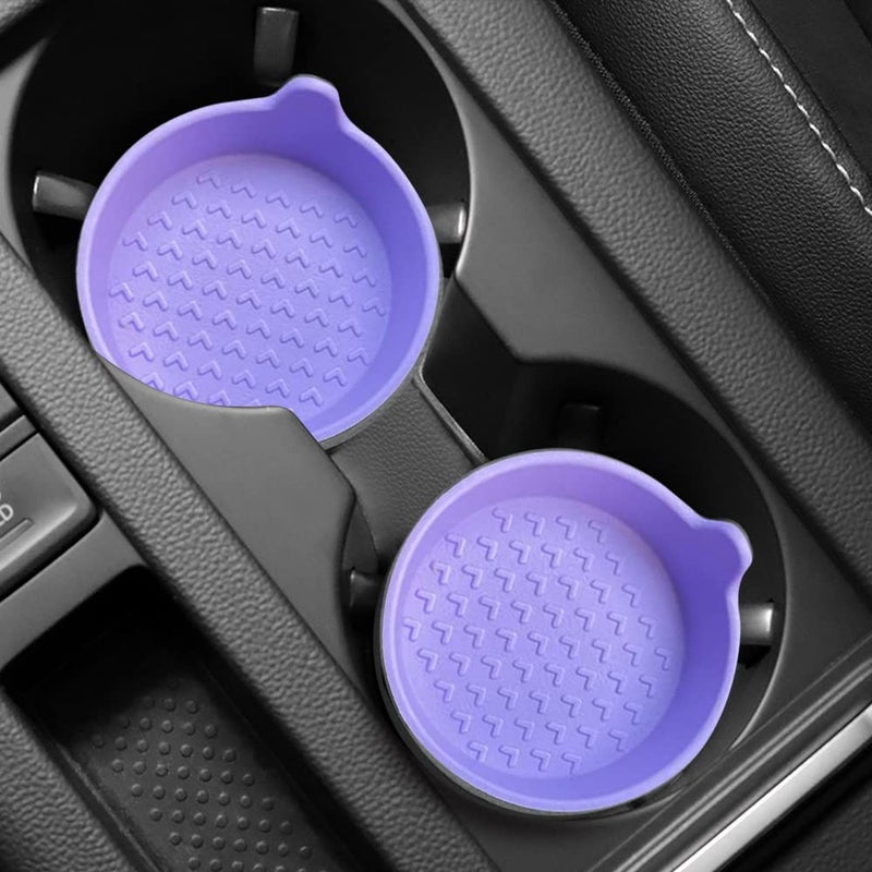 Banseko 4 Packs Silicone Car Cup Holder CoastersCar Coasters for Cup HoldersUniversal Removabl Vehicle Cup Holder Coasters for Most Cars Trucks RVs Purple - Image 3