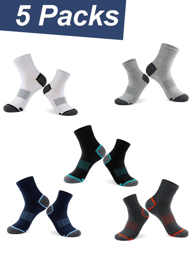 ALPNEGINE Athletic Crew Socks (5 pairs) Low Cut, Moisture-Wicking with Odor Control, Breathable Mesh & Sport Moisture Wicking, Ideal for All Season - Image 2