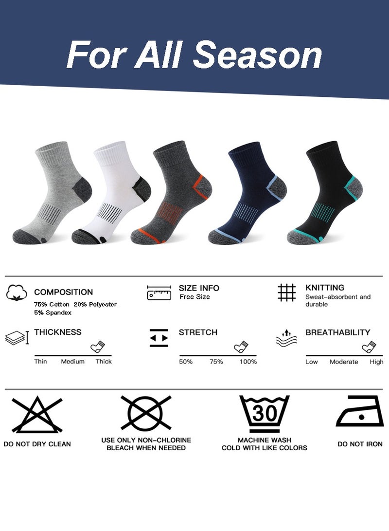 ALPNEGINE Athletic Crew Socks (5 pairs) Low Cut, Moisture-Wicking with Odor Control, Breathable Mesh & Sport Moisture Wicking, Ideal for All Season - Image 4