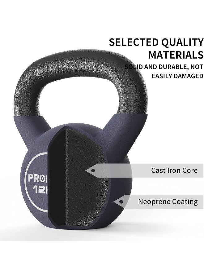 PROIRON Neoprene Coated Kettlebell Weights Solid Cast Iron Kettlebell, Strength Training Kettlebells for Weightlifting, Conditioning, Strength & Core Training - 12KG - Image 5