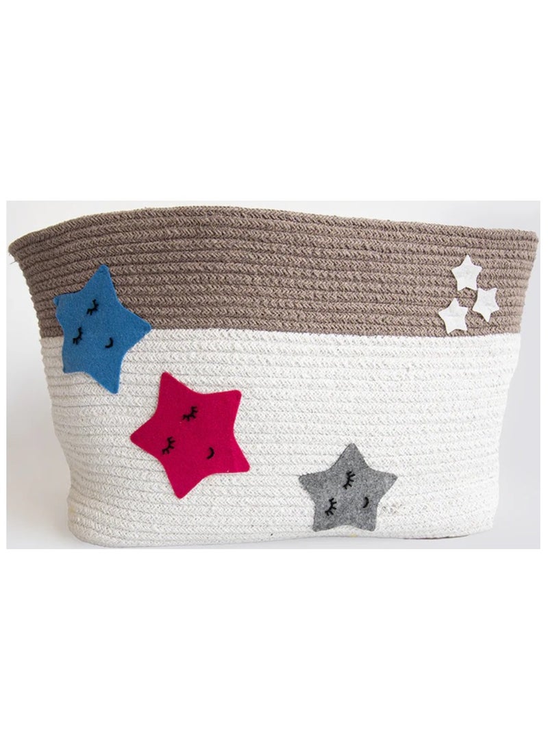 Yellow Doodle Yellow Doodle Cotton Rope Basket - Twinkly Stars (Large) 