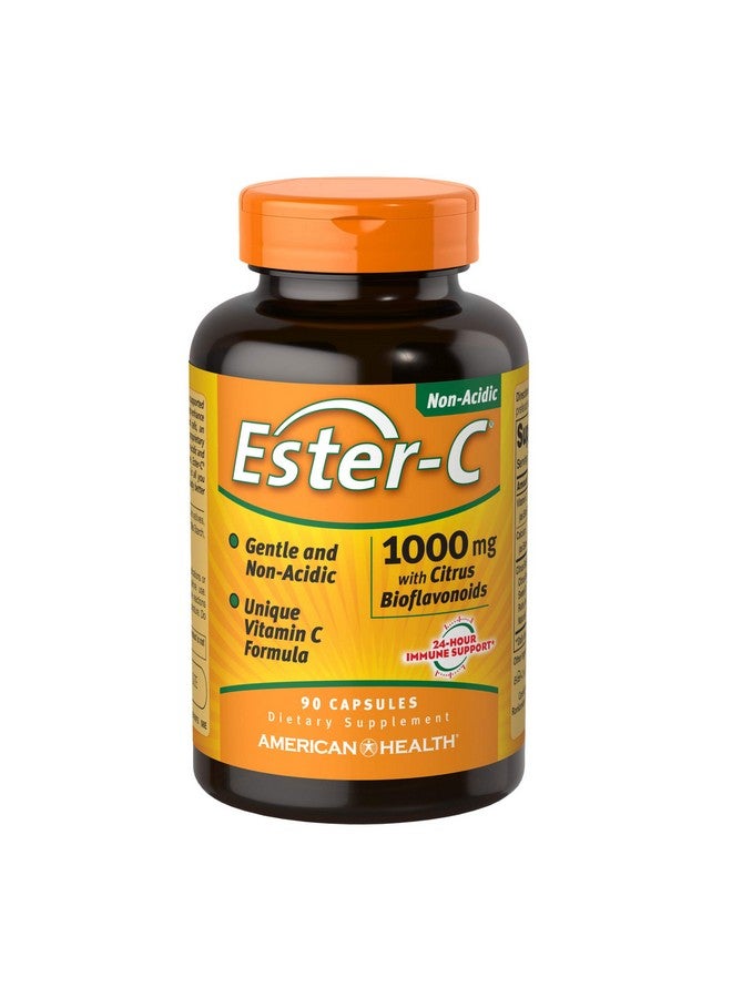 Ester - C Ester-C American Health with Citrus Bioflavonoids Capsules - 24-Hour Immune Support, Gentle On Stomach, Non-Acidic Vitamin C - Non-GMO, Gluten-Free - 1000 mg, 90 Count - Image 1