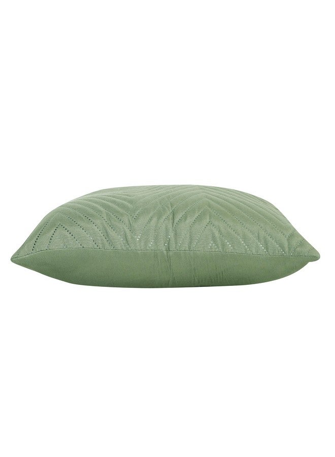 RD TREND UltraSonic Microfiber Cushion Covers, 60 x 60 cm/24 x 24 inches, Set of 5, 250 TC,Back Zipper (Miltry Green) - Image 3