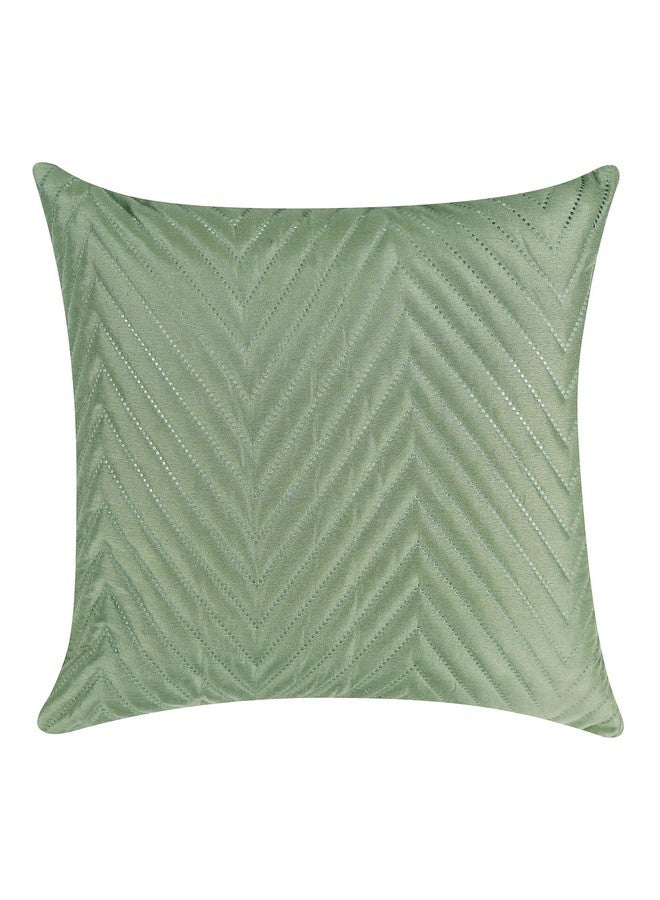 RD TREND UltraSonic Microfiber Cushion Covers, 60 x 60 cm/24 x 24 inches, Set of 5, 250 TC,Back Zipper (Miltry Green) - Image 2