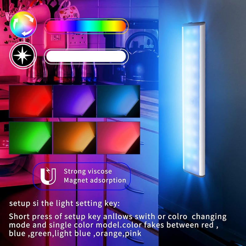 LEPOTEC 24LED RGB LED Light, Under Cabinet Light, Multi-Color Motion Sensor LED RGB Light Bar, TV Backlight,Christmas Lights for Gaming Room,Bedroom,Remodelling Room,Hotel,Party (Multi-24LED-1pack) - Image 5