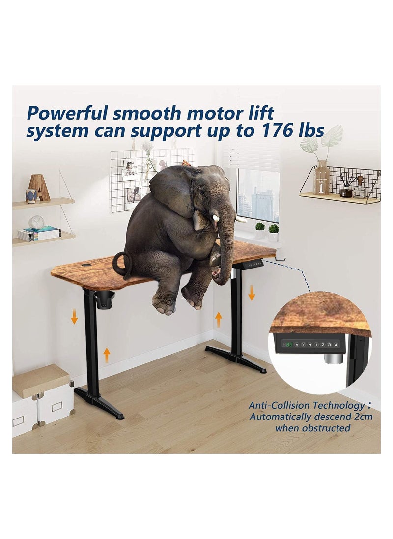 Royal Polar - Ergonomic Electric Standing Desk Lifting Computer Desk Intelligent Workstation with 4 Height Memory Controller with Headphone Hook - Image 1