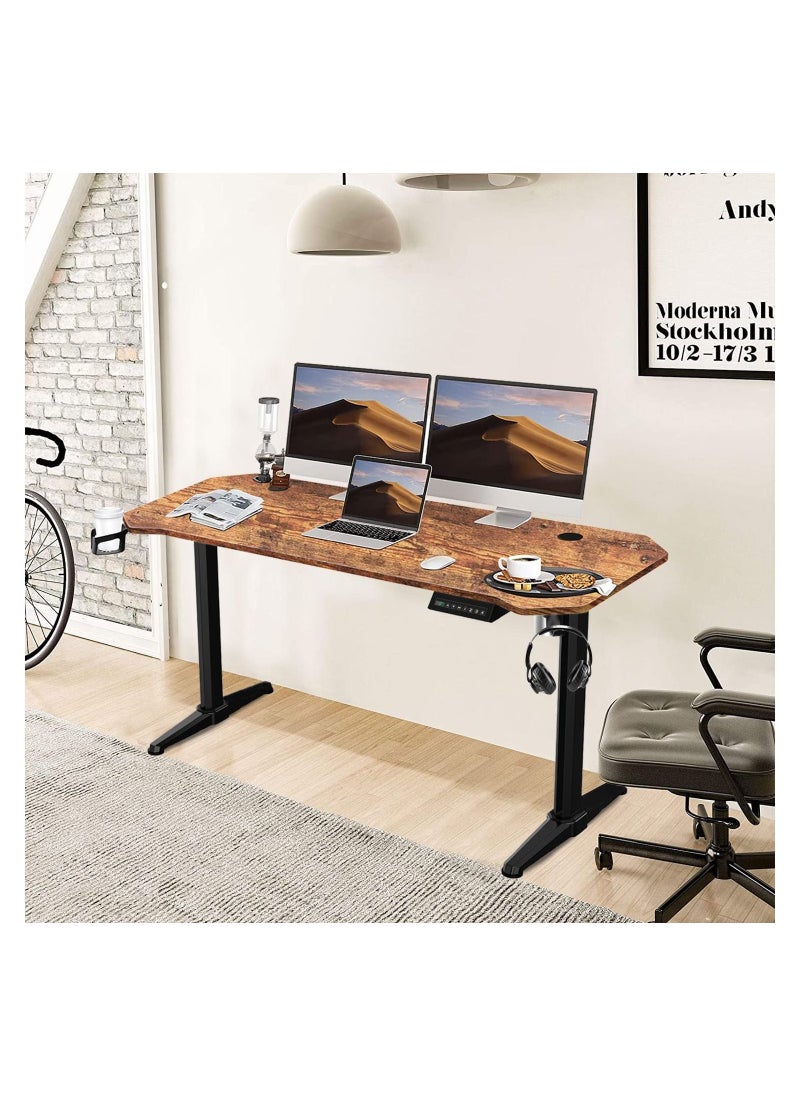 Royal Polar - Ergonomic Electric Standing Desk Lifting Computer Desk Intelligent Workstation with 4 Height Memory Controller with Headphone Hook - Image 1