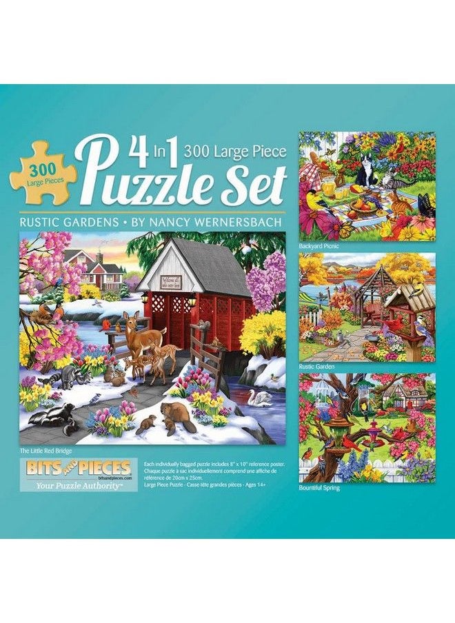 Bits and Pieces 4 In 1 Multi Pack 300 Piece Jigsaw Puzzles For Adults 300 Pc Puzzle Set Bundle By Nancy Wernersbach 16" X 20" (41Cm X 51Cm)  - Image 2
