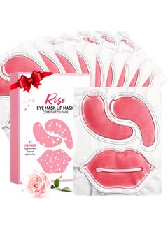 YMEYFAN 10 Pair Under Eye Mask & 10 Pair Lip Mask Skincare Set, Rose Pink Lip Patches & Under Eye Patches for Puffy Eyes, Dark Circles, Dry Lips Lines, Deep Hydrating Moisturizing, Gifts for Mom Women  - Image 1