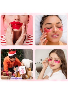 YMEYFAN 10 Pair Under Eye Mask & 10 Pair Lip Mask Skincare Set, Rose Pink Lip Patches & Under Eye Patches for Puffy Eyes, Dark Circles, Dry Lips Lines, Deep Hydrating Moisturizing, Gifts for Mom Women  - Image 5