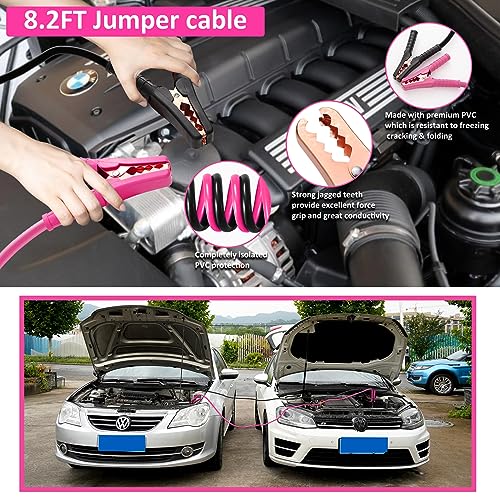 HLWDFLZ Car Emergency Kit with Portable Air Compressor - Roadside Emergency Kit for Vehicles, Winter Car Safety Roadside Assist Kit, Emergency Car Kit for Teen Girl and Ladies M-75 - Image 3