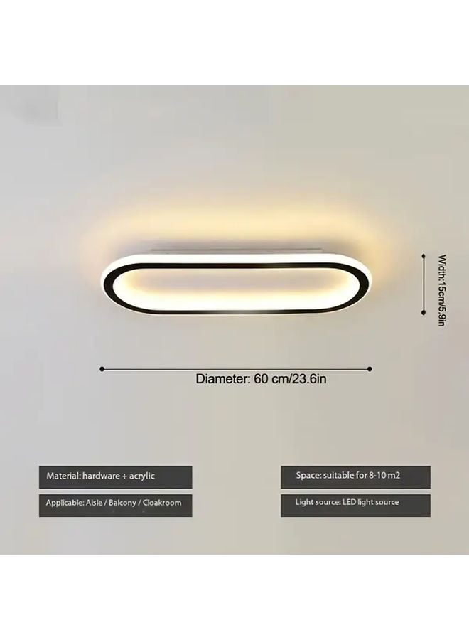 Black 60cm LED Ceiling Light 3000K Aluminum Modern For Living Room Bedroom Kitchen - Image 3