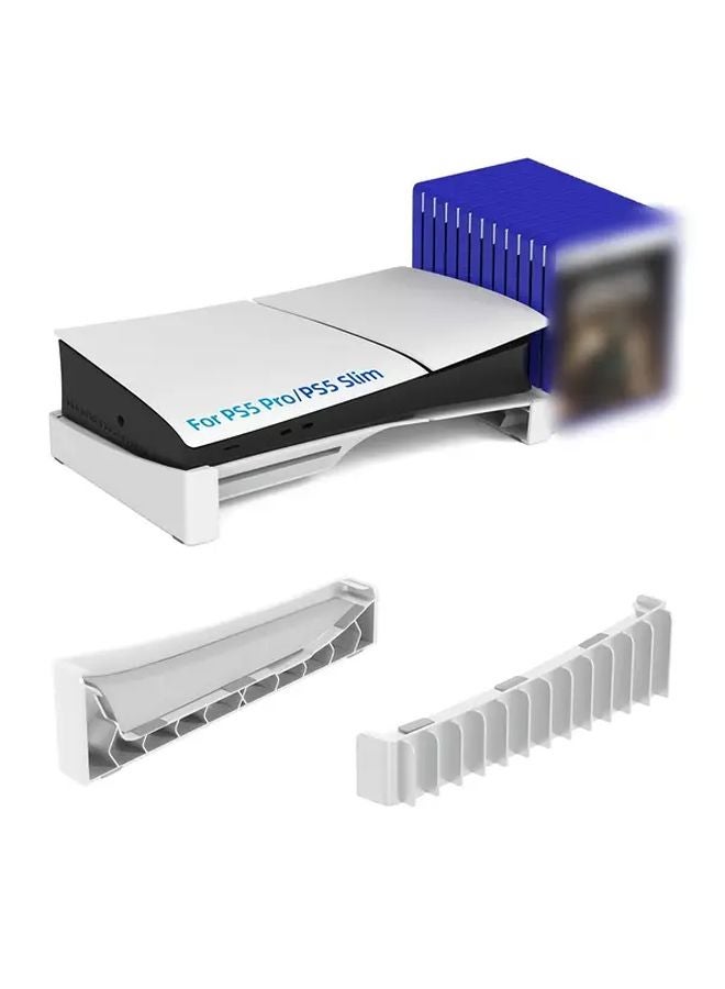 حامل تبريد أفقي أبيض لجهاز PS5 لوضع مستقر لإصدارات الأقراص المضغوطة والرقمية - Image 1
