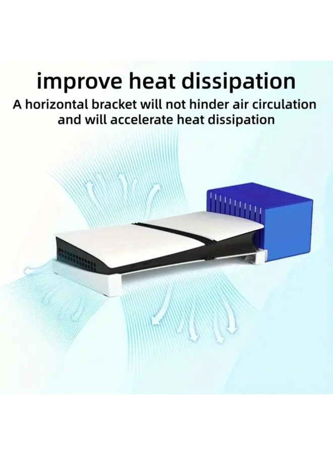 حامل تبريد أفقي أبيض لجهاز PS5 لوضع مستقر لإصدارات الأقراص المضغوطة والرقمية - Image 5