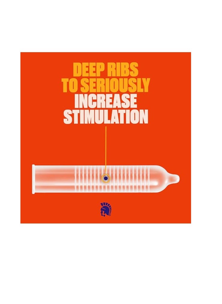 TROJAN Ultra Ribbed Lubricated Latex Condoms 36 counts - Image 2