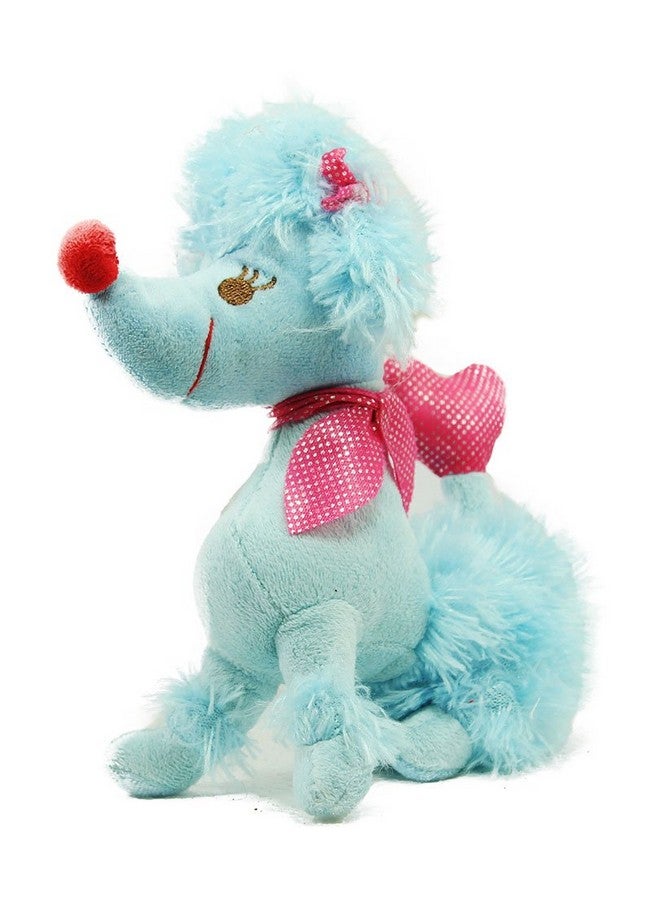 Tickles Hanging Poodle Dog With Loop Soft Stuffed Plush Animal Toy For Kids Girls Birthday Gifts (Color: Blue Size: 16 Cm) - Image 1