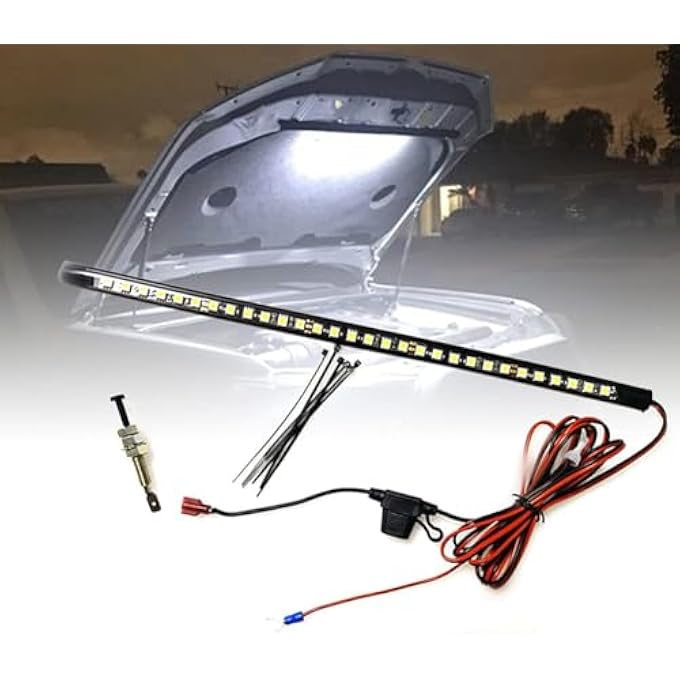 كيلا مجموعة إضاءة ليد أسفل غطاء المحرك، مصابيح ليد 12 فولت مقاومة للماء، مصابيح ليد لغطاء السيارة، مصابيح فحص العمل، مجموعة إضاءة عمل أسفل غطاء المحرك مع تشغيل وإيقاف تلقائي، تناسب جميع أنواع المركبات - Image 2