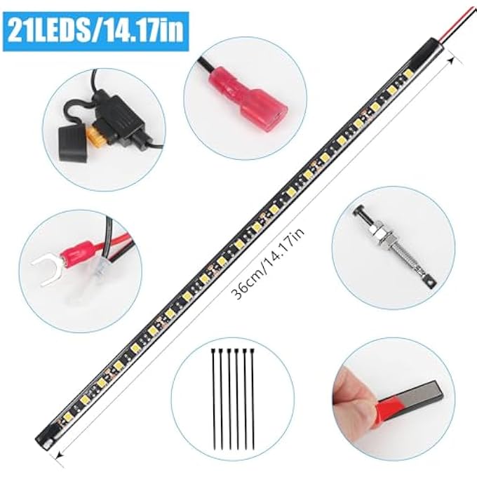 كيلا مجموعة إضاءة ليد أسفل غطاء المحرك، مصابيح ليد 12 فولت مقاومة للماء، مصابيح ليد لغطاء السيارة، مصابيح فحص العمل، مجموعة إضاءة عمل أسفل غطاء المحرك مع تشغيل وإيقاف تلقائي، تناسب جميع أنواع المركبات - Image 4