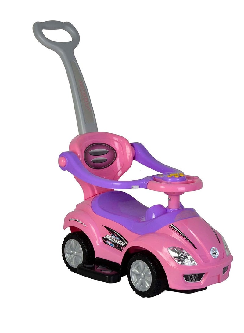 Push Cars for Toddlers, 3 in 1 Ride on Push Car with Music, Safety Brackets, and Anti-Topple Devices, Removable Handle for the Ages 1-3 years (Pink) 301  - Image 1