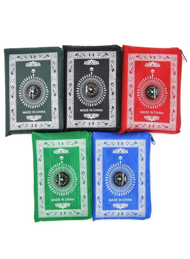 5 PCS TRAVEL PRAYER MAT PRAYING RUG, PORTABLE POLYESTER PRAYER RUG WITH COMPASS, WATERPROOF PRAYER MAT 60X100CM
