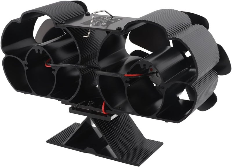 Zerodis Fireplaces Heating Aluminum Alloy Efficient Heat Distribution Silent Operation Decorative for Wood and Coal Stoves Heat Powered Stove Fan (No Thermometer) - Image 4