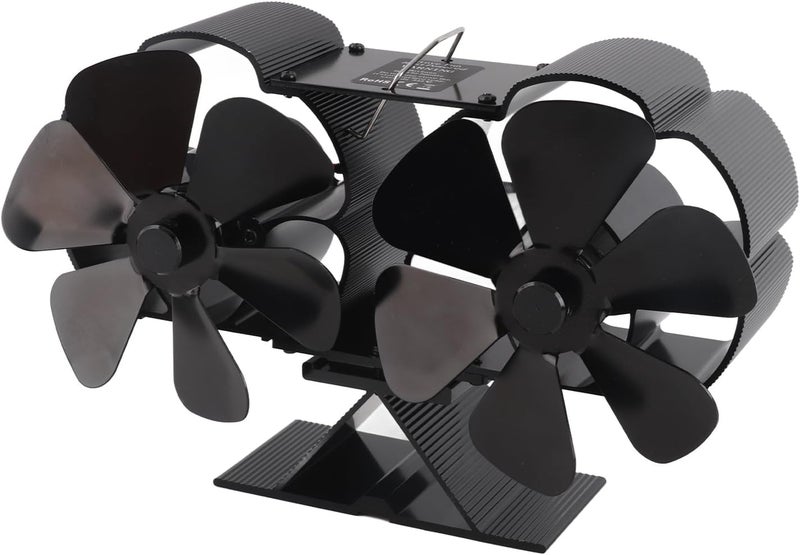 Zerodis Fireplaces Heating Aluminum Alloy Efficient Heat Distribution Silent Operation Decorative for Wood and Coal Stoves Heat Powered Stove Fan (No Thermometer) - Image 1