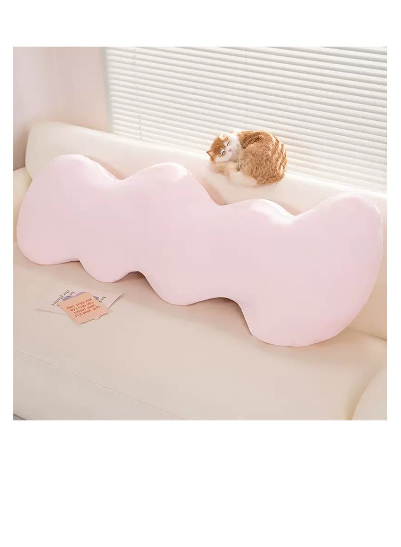 Adult Cooling Memory Foam Body Pillow, Pregnancy Pillow with Removable Washable Ice Silk Cover - 130cm Long Full Body Support for Side Sleepers, Waist Back Legs Cushion, Breathable Summer Cooling Multi-Functional Sofa Bedroom Pillow（Pink）  - Image 1