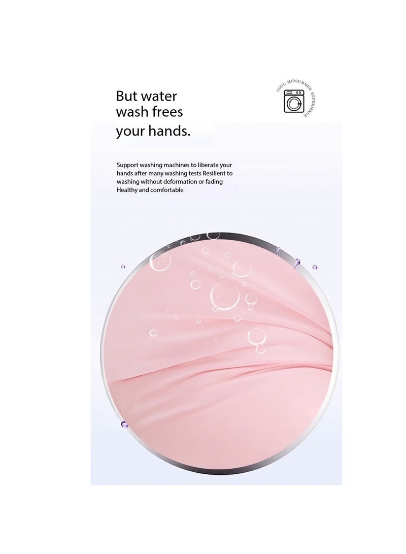 Adult Cooling Memory Foam Body Pillow, Pregnancy Pillow with Removable Washable Ice Silk Cover - 130cm Long Full Body Support for Side Sleepers, Waist Back Legs Cushion, Breathable Summer Cooling Multi-Functional Sofa Bedroom Pillow（Pink）  - Image 5