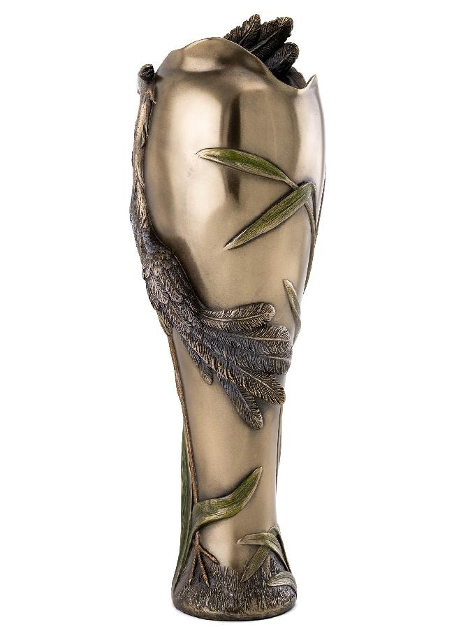 Top Collection Top Collection Art Nouveau Style Vase - Beautiful Cranes with Dragonfly Pitcher in Cold Cast Bronze - 13.25-Inch Decorative Tabletop - Image 3