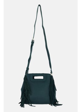 Moda Luxe Women Textured Cross Body Bag 20 L x 20 H x 10 W cm, Emerald Green  - Image 1