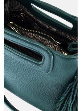 Moda Luxe Women Textured Cross Body Bag 20 L x 20 H x 10 W cm, Emerald Green  - Image 3