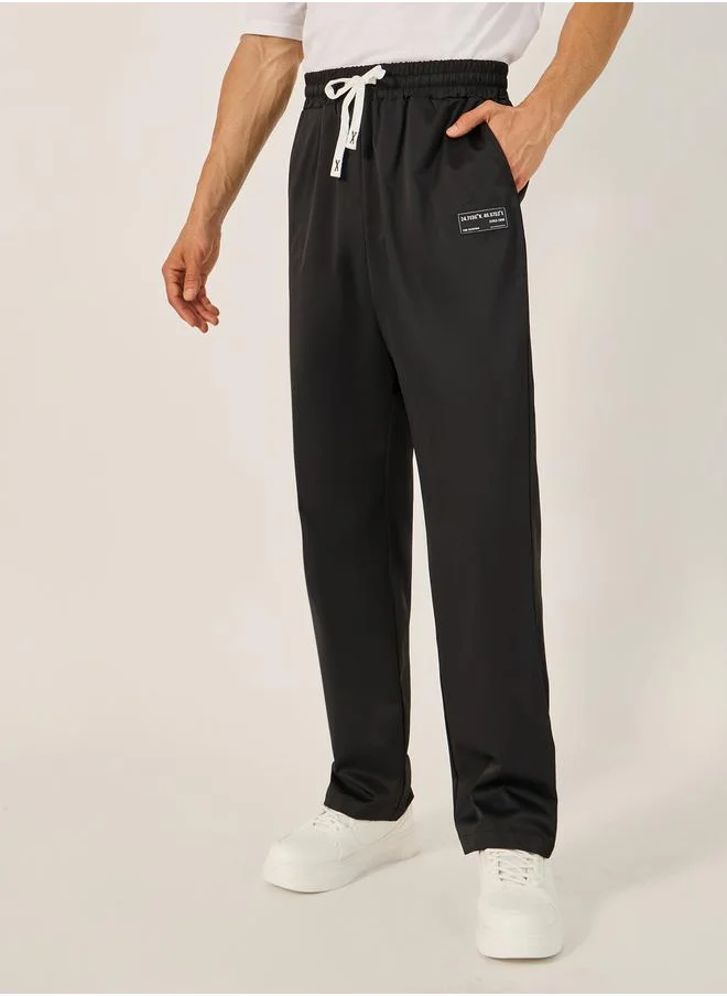 Styli Patch Detail Relaxed Fit Twill Joggers