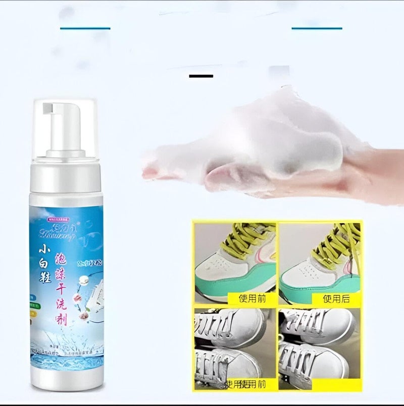 Leather Shoe Stain Remover - Gentle foam cleanser for white and colored leather footwear, safe on all materials, removes scuffs and dirt, 200ml portable size - Image 1
