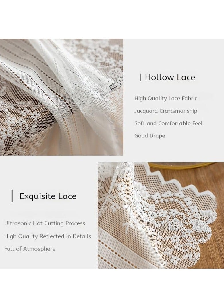 Anmi Pure White Lace Table Runner for Muslim Wedding & Eid - Hollow Elegant 45x240 cm Dining Table Decor - Ramadan Party Decoration - Image 3