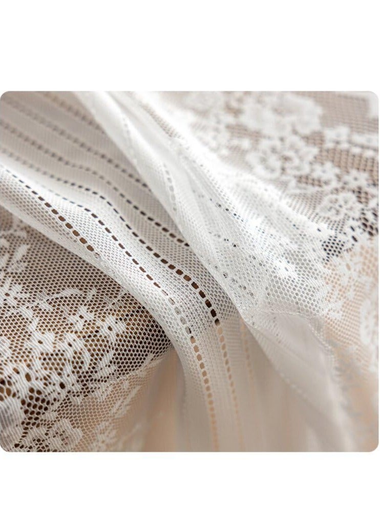 Anmi Pure White Lace Table Runner for Muslim Wedding & Eid - Hollow Elegant 45x240 cm Dining Table Decor - Ramadan Party Decoration - Image 4